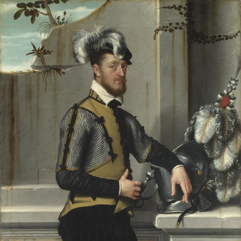 A Knight with his Jousting Helmet