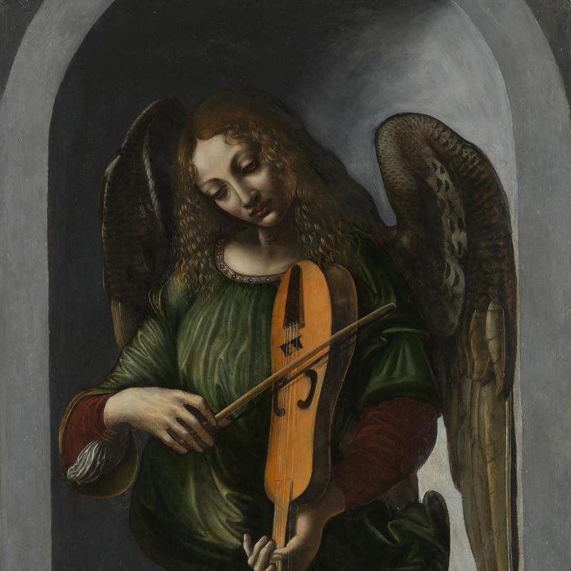 An Angel in Green with a Vielle