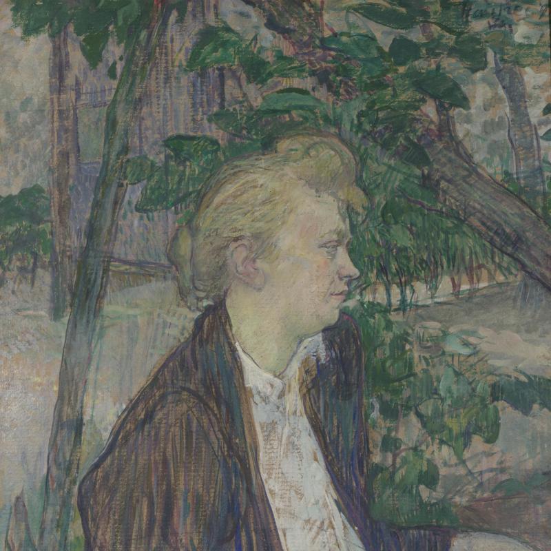 Woman seated in a Garden