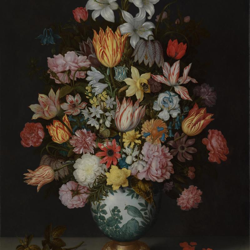 A Still Life of Flowers in a Wan-Li Vase