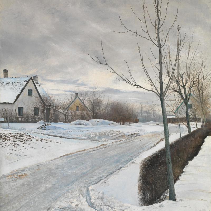 Ring's 'Road in the Village of Baldersbrønde (Winter Day)'